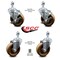 Service Caster 4 Inch High Temp Phenolic Wheel Swivel 12mm Threaded Stem Caster Brake, 2PK SCC-TS20S414-PHRHT-M1215-2-TLB-2 - alternate 2